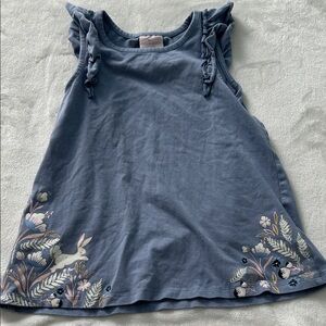 Savannah Blue Kids Tank Top with Floral and Bunny Design